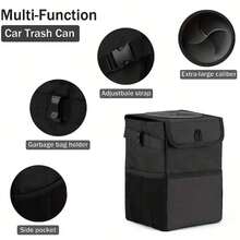 1pc Portable Car Trash Can With Lid, Waterproof Leak-Proof Car Garbage Can, Multi-Purpose Car Organizer, Suitable For All Vehicle Types - A - View 7