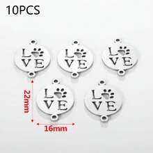 10 Pcs 304 Stainless Steel 18K Gold Plated Hollow Out Double Hole Connectors With Multiple Styles Of Infinity Symbol/Lips/Feather/Heart Paw Print, DIY Accessories For Necklace & Bracelet Making - Connector - View 9