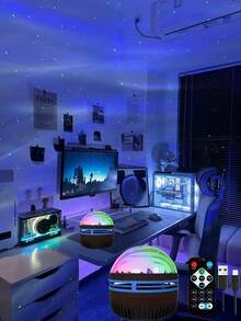 360° Starry Sky Projection Lamp, USB Powered LED Atmosphere Light For Bedroom/Living Room, Adjustable Ambient Lighting To Create A Relaxing Atmosphere, Ideal Choice - Multicolor B - View 5