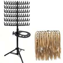 1pc Braiding Hair Rack, Height Adjustable 144 Pegs Braiding Rack Hair Extension Holder With Hair Braiding Tools Hair Divider Rack For Braiding Hair Separator Stand Add An Extra Tray - View 11