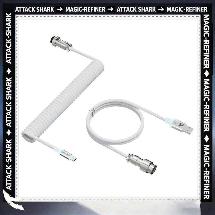 ATTACK SHARK C01 ULTRA RGB Coiled Cable USB-C To A Spiral Gaming Cable For Mechanical Keyboard - View 1