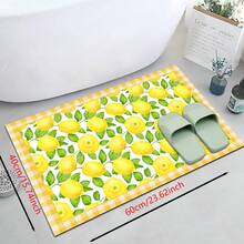 1pc, Home Decor, Lemon Pattern Printed Floor Mat, Diatomaceous Earth Kitchen Rug, Kitchen Mat, Floor Mat, Easy To Clean, Printed Rectangular, Suitable For Living Room, Bedroom, Hallway, Bathroom, Laundry Room - Polyester Carpet, Suitable For Indoor And Outdoor Home Decor - Multicolor - View 18