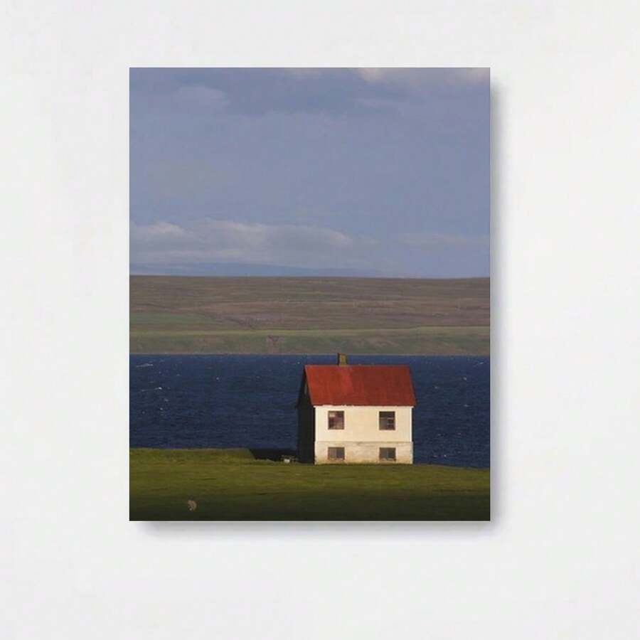 Póster de lienzo plano 2D de 1 pieza, Una playa solitaria, arte elegante sin marco, ideal para decorar habitaciones, espacios de estar, oficinas y restaurantes, un regalo de cumpleaños ideal y de alta calidad para la decoración de dormitorio, sala de estar y oficina - Enmarcado - Ver 1