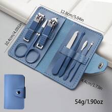 7pcs Nail Care Set, Includes Stainless Steel Nail Clippers, Nail File, Ear Pick, Eyebrow Trimmer, Portable Manicure & Beauty Tool Kit - Multicolor - View 14