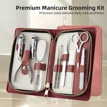 7/8/10/13 pièces Set de coupe-ongles en acier inoxydable, ciseaux à ongles, lime à ongles, kit complet de manucure et pédicure - Multicolore - Voir 3