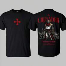 Camiseta Unisex Cruzado 100% Algodón – Tallas S - XXXL/A407 |     Estilo Histórico y Streetwear - Negro - Ver 1