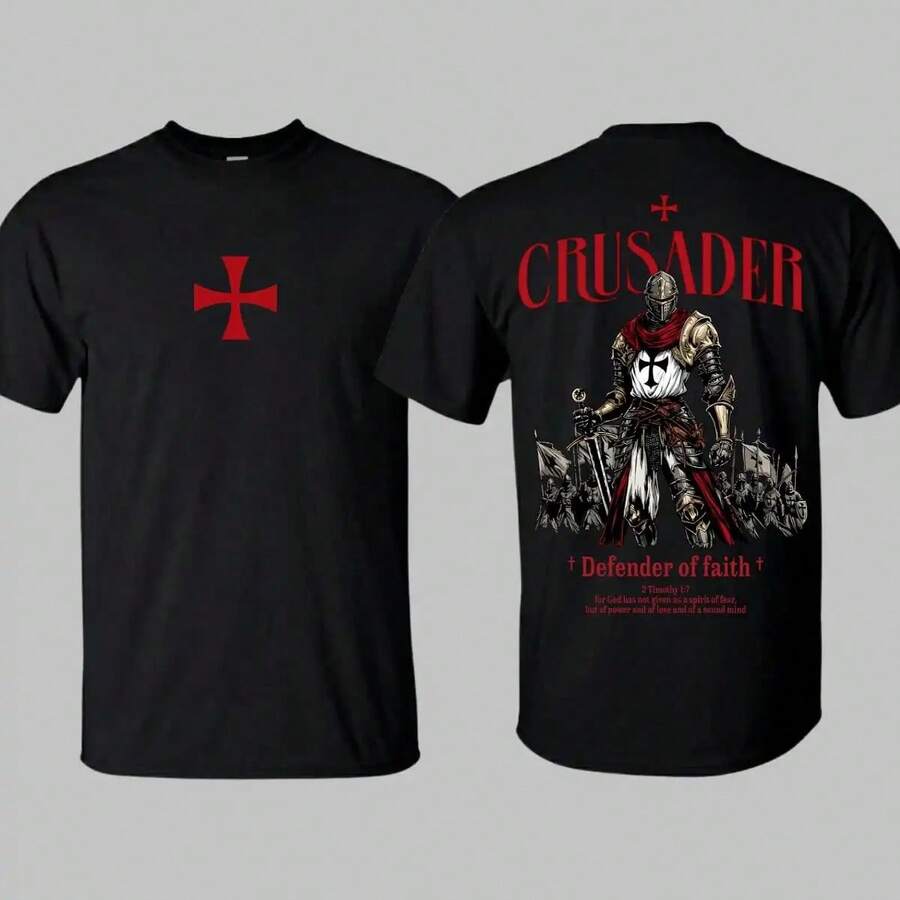 Camiseta Unisex Cruzado 100% Algodón – Tallas S - XXXL/A407 | Estilo Histórico y Streetwear - Negro - Ver 1