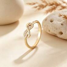 1pc Minimalist Digital 8-Shaped Design Cubic Zirconia Inlaid Women's Ring - Multicolor - View 3