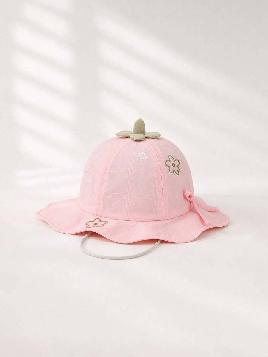 Balabala 2026 New Soft Edge Lace Bow Cute Breathable Baby Sun Hat - Pink - View 1