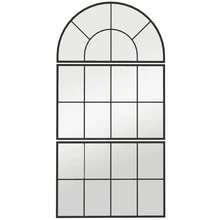 Three-Part Wall Mirror, Arched Mirror With Metal Frame, Decorative Window Mirror, Hanging Mirror For Bathroom Or Living Room, Black - 1PC - 查看 7