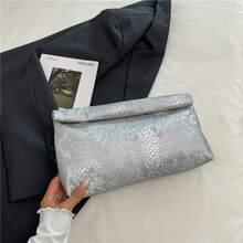 Bolso de mano moderno y versátil para mujer, estilo casual elegante con un toque de alta gama, bolso de hombro estiloso ideal para ir de compras, bolso tipo sobre de textura mate de alta gama, novedad de otoño 2026, bolso de mano elegante y a la moda para mujer. - Negro - Ver 10