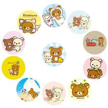 San-X Rilakkuma Cross-Border Hot-Selling White & Brown Cute Bear Patch Soft Magnetic Fridge Magnet, Time Gem Round Magnet - Multicolor - View 12