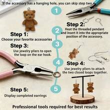 5/10pcs Resin 3D Bear Pendant, Suitable For DIY Jewelry Making, Perfect For Earrings, Necklaces, Bags And Keychains Accessories - Random Mix - Multicolor - View 8