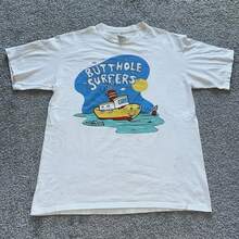 قميص قصير ذو طبعة فنية من فرقة Butthole Surfers لعام 1993 بتصميم فرانك كوزيك، مقاس كبير - شكل - مشاهدة 1