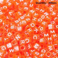 100-300pcs Acrylic Letter Beads, Colorful Bottom English Alphabet Beads, DIY Jewelry Making Materials For Necklace, Bracelet, Pendant, Accessories - Alphabet Beads - View 10