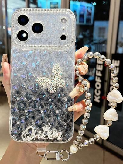 Ốp lưng điện thoại đính đá họa tiết da báo, dây đeo, tương thích với iPhone 17/16/15/14/13/12/11, vỏ bảo vệ cho Apple.