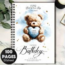 1 pieza Libreta de espiral con patrón de corazón de oso lindo, adecuada para trabajo, estudio, planificación diaria, también hace un regalo de graduación o cumpleaños pensativo, ideal para llevar un diario o tomar notas, alta capacidad de 100 páginas, te acompaña al escribir tu maravillosa vida diaria. - C - Ver 7