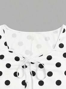 Nuevo 2026  Nuevo vestido mini de verano de ajuste ceñido con nudo delantero, de punto jacquard de crema de mantequilla sexy para mujeres - Blanco y Negro - Ver 8