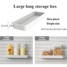 畅销家居用品，仅适用于本店专用孔板，不适用于其他孔板。基础生活系列单件装免打孔壁挂式塑料孔板，多种组合配件，多功能收纳孔板配有各种收纳盒和金属挂钩，适用于车库工作台/家庭厨房收纳整理/办公室/手工室/浴室（28*28厘米）。本产品配有专用孔板。 - 白色 - 查看 21