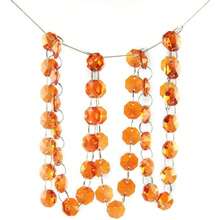 10m/50m Glass Beads Orange Chandelier Lamp Octagon Chain Garlands Wedding/ Party Decor - (Size: 10 Meters) - 10 Meters - View 1