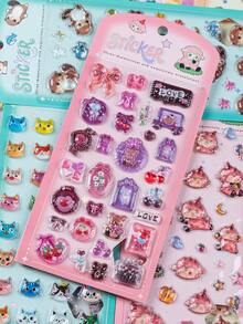 Colorful 3D Epoxy Resin Stickers - Cute Animals - Waterproof, Reusable, Repositionable, Self-Adhesive, High-Quality Resin - Perfect For Decorating Smartphones, Phone Cases, Laptops, Desktop Computers, Tablets, Stationery, Notebooks, Journals - Multiple Colors Available [Style/Packaging Random] - View 2