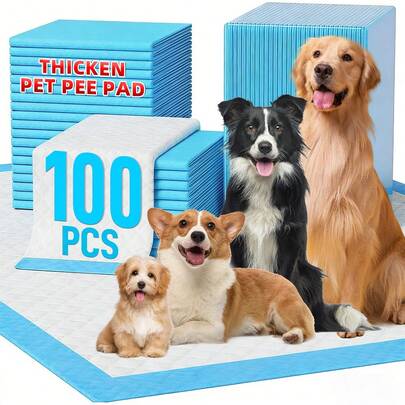 100pcs Pet Pee Pads Super Absorbent  Leakproof Dog Training Pads Bamboo Charcoal Odor Control QuickDry Puppy Pads For Cats Keep Home Clean  Odo