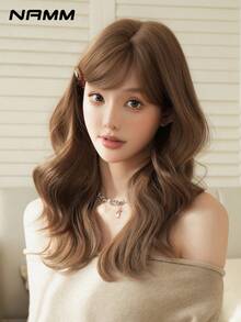 NAMM 18 Inch Medium-Length Shoulder-Length Shoulder Length Wavy Wigs For Women,Synthetic Heat-Resistant Long Fully Machine Wig For Girls Music Festival Party Street Wear, Sakura Festival, Cosplay Anime Or Costume Use (Available In Multiple Colors), Halloween - Multicolor - View 2