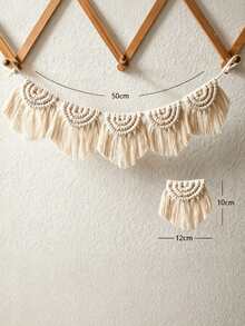 Boho Macrame Tassel Garland Nursery Wall Decor, Handmade Woven Hanging For Baby Room, Crib Background, Photo Display & Kids Room Decorati - Decorate - View 10