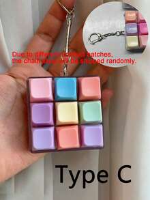 Teclado de 9 teclas con botón de liberación de presión cúbico, colgante de teclado creativo, decoración de bolso, regalo para amigos, llavero de coche, dije de bolso, accesorio de llavero, diseño de tecla de teclado, llavero de yema de dedo para adultos, llavero sensible a la presión, llavero relajante, llavero de relajación y enfoque, cremallera, regalo de cumpleaños, recuerdo de fiesta, regalo de vacaciones, accesorios de coche, decoración de bolso, escuela, estilo gótico, Y2K con soporte para tarjeta de identificación - Multicolor - Ver 16