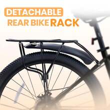24 26 Inch Bike, Mountain Bike For Boys And Girls Over With 21-Speed Drivetrain, Suspension Fork, Dual Disc Brakes, Rear Rack, Internal Cable,Bicycles With Multiple Colors - Black - View 4