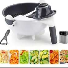 Rebanador y rallador manual multifuncional 9 en 1, rebanador de verduras para el hogar, cortador de frutas y verduras, diseño ahorra espacio, múltiples cuchillas para rebanar, rallar, pelar, herramienta de cocina esencial, accesorio para picnic al aire libre, regalo de cocina - Multicolor - Ver 6