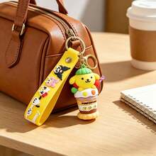 MINISO Sanrio Cartoon Character Ice Cream Keychain Silicone Wrist Lanyard Bag Charm Pendant For Outdoor Travel Backpack Decoration Car Key Holder Cute Portable Style Minimalist Office Desk Decor, Premium Earphone Case Pendant - Style1 - View 1