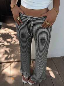 Pantalones tejidos a rayas de verano para mujer - Multicolor 2 - Ver 7
