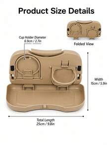 Multifunctional Folding Car Table, Car Seat Back Table And Tray, Car Cup And Beverage Holder, Multifunctional Children's Meal Tray, Car Beverage Holder, Folding Car Laptop Desk - A - View 4