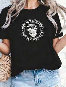 Camiseta TrendyNot-My-Circus-Not-My-Monkeys- para uso diario - Negro - Ver 4