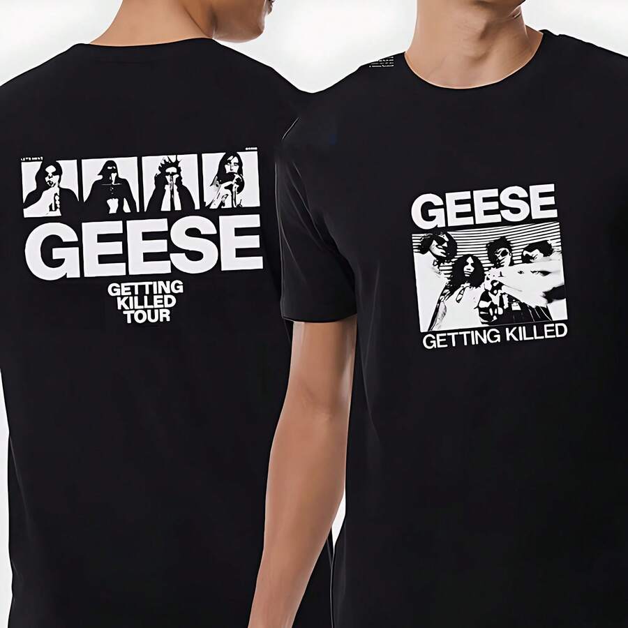 Geese Getting Killed Tour 2025 North America Two Sided T-Shirt - 黑色 - 查看 1