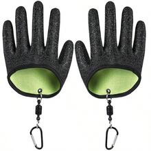 Magnetic Release Fishing Gloves, Anti-Puncture, Suitable For Catching And Cleaning Fish, Non-Slip Palm Design, For Men - Multicolor - View 1