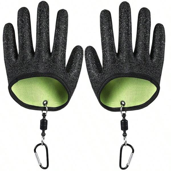 Magnetic Release Fishing Gloves, Anti-Puncture, Suitable For Catching And Cleaning Fish, Non-Slip Palm Design, For Men