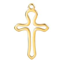 1pc Fashionable Punk Style 304 Stainless Steel Vacuum Electroplated Cross Pendant, Durable Cross Charm Suitable For Bag Decoration, DIY Jewelry Making, Necklace, Bracelet, Earrings - Picture - View 20