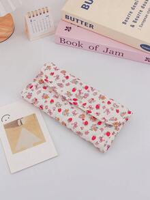 1Pc Floral Quilted Fabric Wallet, Snap Closure Multi-Compartment Purse, Portable Card Holder & Cash Organizer, Cash & Phone Storage, For Daily Use - Multicolor - View 15
