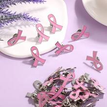 30pcs Breast Pin, Hope Pink Ribbon Pins Awareness Lapel Pin Pink Ribbon Pin Breast Gifts For Breast Sickness Advocacy Accessories - Pink - View 1