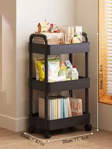 1pc Multi-Tier Rolling Storage Cart, Multipurpose Shelving Unit For Kitchen, Bathroom, Bedroom, Etc. - Multicolor - View 8