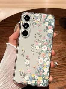 1 Piece Soft Romantic Fashion Floral Print Phone Case Compatible With Huawei Honor, Galaxy A04e/12/A13/A14/A34/A50/A52/A53/A54/S21/S22/S23/S24/S25/S25Ultra/S25FE/S26/S26 PLUS/S26 ULTRA/S26 EDGE, 6A/7A/8A, 12T/13T/15T/15T Pro - 透明 2 - 查看 6