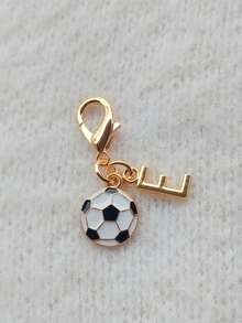 Exquisite Football Pendant Gold A-Z Letter Keychain, Gold Letter Charm, Cute Key Ring Handbag Pendant, Bag Charm, Keychain Bag Accessory, Phone Case Wallet Car Key Accessory - Multicolor - View 21