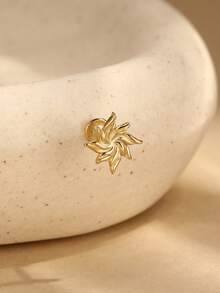 EleRunis 1 Peça Joia Fina de Uso Diário em Prata Esterlina 925 com Desenho Espiralado de Estrela para Cartilagem, Hélice, Piercing Rosqueado, para Casamento, Festa, Noivado, Aniversário, Dia dos Namorados - Dourado - Visão 6