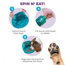 By Nina Ottosson Spin N' Eat Dog Puzzle And Slow Feeder, Level 2 Intermediate Enrichment Toy, Green - Spin N Eat Green - 查看 4