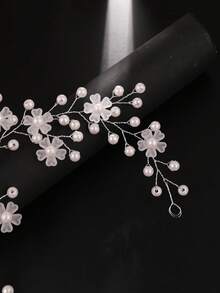 1pc Women's Elegant Handmade Crystal Headband, Suitable For Weddings, Parties, And Gifts - 63480 Silver - View 4
