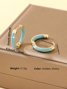 1 Pair Fashion Vintage Copper Oil Drip Geometric Round Stud Earrings Elegant High-End Women's Earrings Valentine's Date Gift - Round - View 2