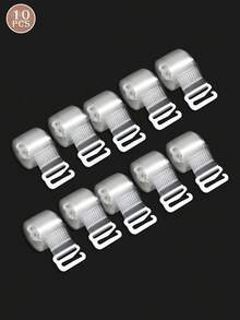 10件/5對透明內衣肩帶 多寬度 1cm 1.5cm 1.8cm 可調節 TPU 肩帶 附金屬鉤 大罩杯洋裝派對適用 - 彩色 - 查看 9
