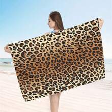 1 pezzo Asciugamano da spiaggia in fibra ultra fine con stampa leopardata, super assorbente ad asciugatura rapida, coperta da spiaggia leggera e morbida, adatta come regalo per spiaggia e attività all'aperto, ad asciugatura rapida, leggera e morbida, adatta per campeggio, spiaggia, surf, nuoto - B - Visualizzare 11